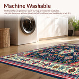 Ultra Soft Area Rug, Non Slip, Stain Resistant, Washable Area Rugs for Living Room, Bedroom, Boho with Large Area Design(Blue)