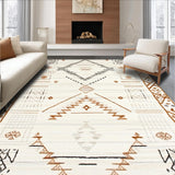 Ultra Soft Area Rug, Non Slip, Stain Resistant, Washable Area Rugs for Living Room, Bedroom, Elegant Soft Ogee Pattern(Beige)