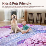 Ultra Soft Area Rug, Non Slip, Stain Resistant, Washable Area Rugs for Living Room, Bedroom, Sophisticated Colorful Seashell Arrangement(Purple)