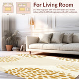Ultra Soft Area Rug, Non Slip, Stain Resistant, Washable Area Rugs for Living Room, Bedroom, Abstract Animal Inspired Runner with Beige Spots(Beige)