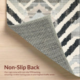 Contrast Weave Black and White Zigzag Patterned(Beige)