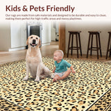 Ultra Soft Area Rug, Non Slip, Stain Resistant, Washable Area Rugs for Living Room, Bedroom, Brooks Beige Cheetah Spot(Beige)
