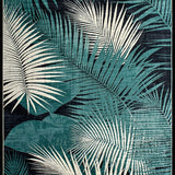 Ultra Soft Area Rug, Non Slip, Stain Resistant, Washable Area Rugs for Living Room, Bedroom, Modern Abstract Botanical Fusion(Blue)