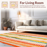 Ultra Soft Area Rug, Non Slip, Stain Resistant, Washable Area Rugs for Living Room, Bedroom, Stylish Contemporary Gradient Look(Orange)