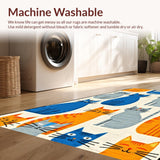 Ultra Soft Area Rug, Non Slip, Stain Resistant, Washable Area Rugs for Living Room, Bedroom, Adorable Animal Friends Design(Blue)