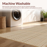 Ultra Soft Area Rug, Non Slip, Stain Resistant, Washable Area Rugs for Living Room, Bedroom, Classic Checkered Rustic Charm(Beige)