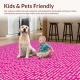 Ultra Soft Area Rug, Non Slip, Stain Resistant, Washable Area Rugs for Living Room, Bedroom, Vibrant Modern Playful Design(Black)