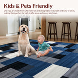 Chic Geometric Blue Gray Motif(Blue)