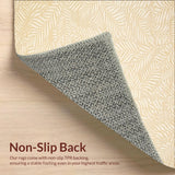 Leaf Motif Beige Area for Playful Crawling(Beige)