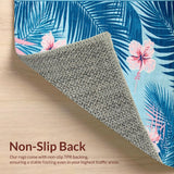Ultra Soft Area Rug, Non Slip, Stain Resistant, Washable Area Rugs for Living Room, Bedroom, Lush Palm Leaf Aesthetic(Blue)