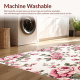 Ultra Soft Area Rug, Non Slip, Stain Resistant, Washable Area Rugs for Living Room, Bedroom, Whimsical Country Style Pattern(Ivory)