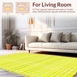 Ultra Soft Area Rug, Non Slip, Stain Resistant, Washable Area Rugs for Living Room, Bedroom, Bright Cheerful Textured Surface(Yellow)