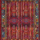 Ultra Soft Area Rug, Non Slip, Stain Resistant, Washable Area Rugs for Living Room, Bedroom, Lively Handcrafted Ethnic Arrangement(Red)