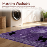 Ultra Soft Area Rug, Non Slip, Stain Resistant, Washable Area Rugs for Living Room, Bedroom, Enchanted Witchy Carpet - Mystical Spooky Home Accent with Occult Symbols(Purple)