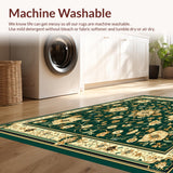 Ultra Soft Area Rug, Non Slip, Stain Resistant, Washable Area Rugs for Living Room, Bedroom, Abstract Floral Beige Area(Green)