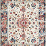 Ultra Soft Area Rug, Non Slip, Stain Resistant, Washable Area Rugs for Living Room, Bedroom, Delicate Pastel Floral Inspirations(Ivory)