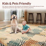 Ultra Soft Area Rug, Non Slip, Stain Resistant, Washable Area Rugs for Living Room, Bedroom, Modern Animal Print Beige Brown Geometric Spotted(Beige)