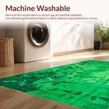 Ultra Soft Area Rug, Non Slip, Stain Resistant, Washable Area Rugs for Living Room, Bedroom, Lush Indoor Tie-Dye Appeal(Green)
