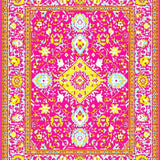 Ultra Soft Area Rug, Non Slip, Stain Resistant, Washable Area Rugs for Living Room, Bedroom, Artful Geometric Floral Composition(Pink)