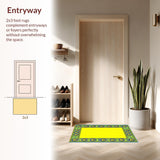 Ultra Soft Area Rug, Non Slip, Stain Resistant, Washable Area Rugs for Living Room, Bedroom, Whimsical Geometric Light Pattern(Yellow)