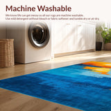 Ultra Soft Area Rug, Non Slip, Stain Resistant, Washable Area Rugs for Living Room, Bedroom, Stylish Abstract Cloud Formation(Blue)
