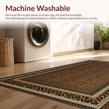 Ultra Soft Area Rug, Non Slip, Stain Resistant, Washable Area Rugs for Living Room, Bedroom, Vibrant Contemporary Cheetah Aesthetic(Brown)