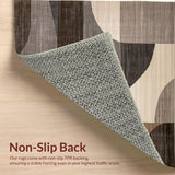 Ultra Soft Area Rug, Non Slip, Stain Resistant, Washable Area Rugs for Living Room, Bedroom, Contemporary Fluid Circle Aesthetic(Gray)