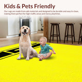 Ultra Soft Area Rug, Non Slip, Stain Resistant, Washable Area Rugs for Living Room, Bedroom, Chic Playful Phrase Aesthetic(Yellow)