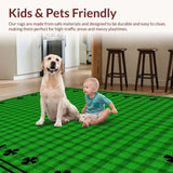 Ultra Soft Area Rug, Non Slip, Stain Resistant, Washable Area Rugs for Living Room, Bedroom, Cozy Green and Black Textiles(Green)