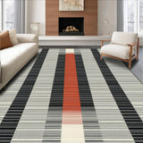 Ultra Soft Area Rug, Non Slip, Stain Resistant, Washable Area Rugs for Living Room, Bedroom, Sleek Minimalist Black and White Motif(Black)