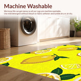 Ultra Soft Area Rug, Non Slip, Stain Resistant, Washable Area Rugs for Living Room, Bedroom, Bright Tropical Fruit Theme(Yellow)