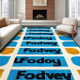 Chic Monochrome Quirky Text Design(Blue)