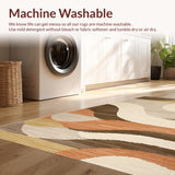 Ultra Soft Area Rug, Non Slip, Stain Resistant, Washable Area Rugs for Living Room, Bedroom, Rustic Warm Tones Design(Beige)