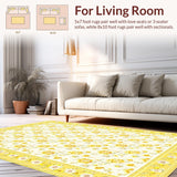 Ultra Soft Area Rug, Non Slip, Stain Resistant, Washable Area Rugs for Living Room, Bedroom, Sleek Modern Aesthetic in Soft Pastels(White)