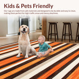 Ultra Soft Area Rug, Non Slip, Stain Resistant, Washable Area Rugs for Living Room, Bedroom, Vibrant Cozy Meditative Layer(Orange)
