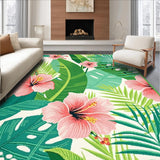 Ultra Soft Area Rug, Non Slip, Stain Resistant, Washable Area Rugs for Living Room, Bedroom, Serene Botanical Dreamscape Style(Pink)