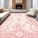 Ultra Soft Area Rug, Non Slip, Stain Resistant, Washable Area Rugs for Living Room, Bedroom, Lush Soft Colorful Foliage Display(Pink)