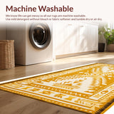 Ultra Soft Area Rug, Non Slip, Stain Resistant, Washable Area Rugs for Living Room, Bedroom, Vibrant Southwest Geometric Fusion(Gold)
