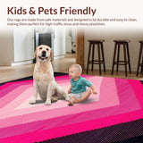 Ultra Soft Area Rug, Non Slip, Stain Resistant, Washable Area Rugs for Living Room, Bedroom, Stylish Colorful Abstract Artistic Piece(Pink)