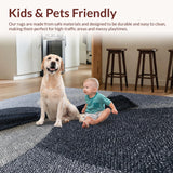 Ultra Soft Area Rug, Non Slip, Stain Resistant, Washable Area Rugs for Living Room, Bedroom, Modern Bow Carpet:  Stylish Black Stitch Design(Gray)