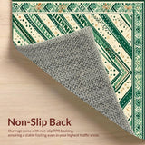 Low Profile Entryway with Beige Canvas and Green Modern Tribal Chevron Art(Green)