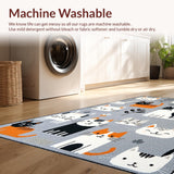 Ultra Soft Area Rug, Non Slip, Stain Resistant, Washable Area Rugs for Living Room, Bedroom, Contemporary Fun Animal Motif(Gray)
