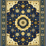 Ultra Soft Area Rug, Non Slip, Stain Resistant, Washable Area Rugs for Living Room, Bedroom, Flower Area(Blue)
