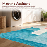 Ultra Soft Area Rug, Non Slip, Stain Resistant, Washable Area Rugs for Living Room, Bedroom, Aqua Multicolor Gradient Rug(Blue)