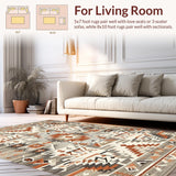 Ultra Soft Area Rug, Non Slip, Stain Resistant, Washable Area Rugs for Living Room, Bedroom, Elegant Neutral Trellis Design(Gray)