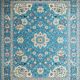 Ultra Soft Area Rug, Non Slip, Stain Resistant, Washable Area Rugs for Living Room, Bedroom, Charming Ethnic Floral Motif(Blue)