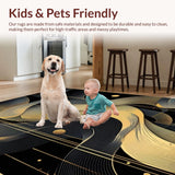 Ultra Soft Area Rug, Non Slip, Stain Resistant, Washable Area Rugs for Living Room, Bedroom, Refined Contemporary Tiled Aesthetics(Gold)
