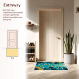 Ultra Soft Area Rug, Non Slip, Stain Resistant, Washable Area Rugs for Living Room, Bedroom, Funny Fishing Entryway Rug Non-Slip Washable(Blue)