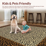 Ultra Soft Area Rug, Non Slip, Stain Resistant, Washable Area Rugs for Living Room, Bedroom, Contemporary Animal Pattern Fusion(Beige)
