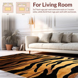Ultra Soft Area Rug, Non Slip, Stain Resistant, Washable Area Rugs for Living Room, Bedroom, Striking Modern Wildlife Motif(Black)